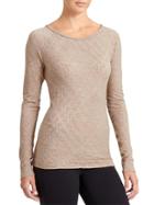 Athleta Womens Remarkawool Top Plaid Size L - Foxtail Taupe