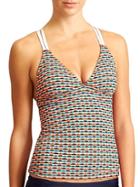 Athleta Womens Waveline Tankini Size L Tall - Ember Orange