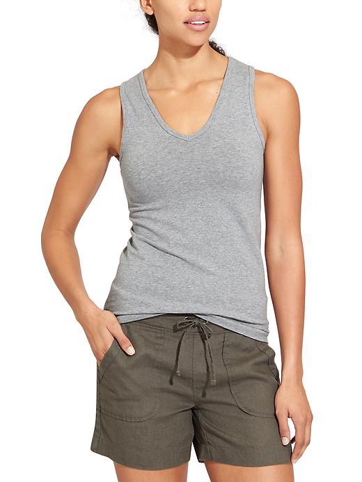 Athleta Womens Pure V Neck Tank Size L - Light Grey Heather