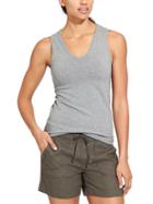 Athleta Womens Pure V Neck Tank Size L - Light Grey Heather