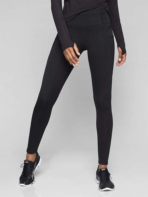 Athleta Womens Polartec Sculptek Tight Black Size S
