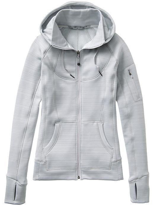 Athleta Striped Strength Hoodie - Silver Shimmer