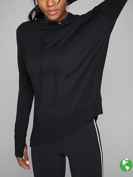 Athleta Womens Studio Rib Hoodie Size M - Black