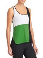 Athleta Womens Block Lane Tank Size L - Viridian Green Color Block
