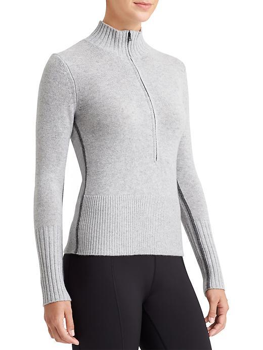 Athleta Womens Dwell Cashmere Half Zip Size L - Grey