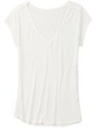 Athleta Womens Easy V Sugar Wash Tee Size L - White