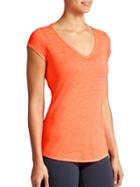 Athleta Womens Easy V Sugar Wash Tee Size 1x Plus - Ember Orange