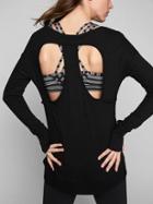 Athleta Womens Luxe Cut Out Pose Top Black Size 2x