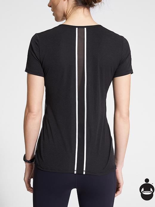 Athleta Womens Runlight Tee Size M - Black