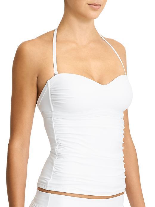 Athleta Womens Molded Bandeau Tankini Size L Tall - Bright White