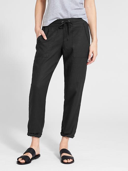 Athleta Womens Linen Ankle Pant Size 0 - Black
