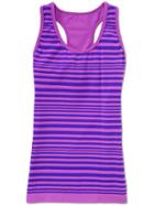 Athleta Womens Neon Stripe Racerback Tank Size Xl - Electric Purple/grape Juice Stripe