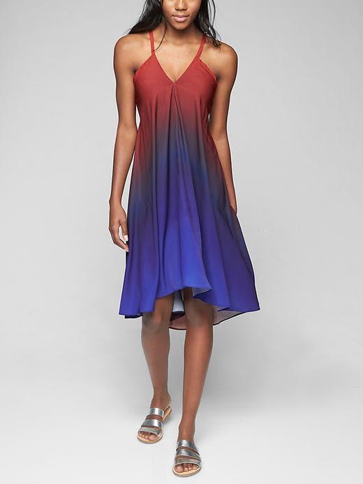 Athleta Womens Daytrip Convertible Dress Sea N Sun Ombre Size Xxs
