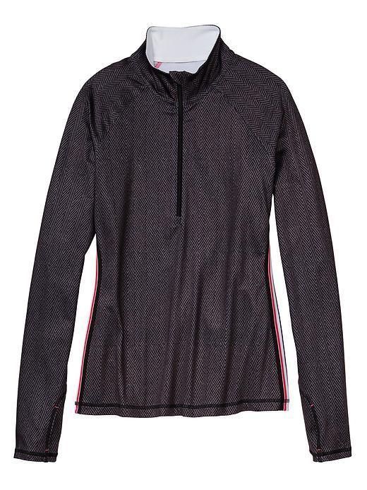Athleta Womens Sierra Thermal Herringbone Half Zip Size Xxs - Flint Grey Herringbone