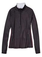 Athleta Womens Sierra Thermal Herringbone Half Zip Size Xxs - Flint Grey Herringbone