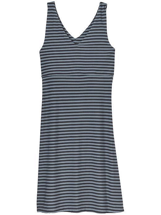 Athleta Womens Stripe Santorini 2 Dress Size L - Black/ Granite Grey