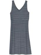 Athleta Womens Stripe Santorini 2 Dress Size L - Black/ Granite Grey