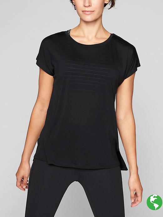 Athleta Womens Valencia Tee Size M Tall - Black