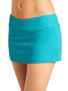Athleta Womens Shirred Band Swim Skirt 2 Size L - Antilles Blue