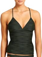 Athleta Womens Ariel Cut Out Tankini Size L Tall - Spire Green