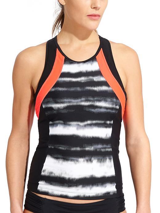 Athleta Womens Streamline Tri Tank Size L - Black Print