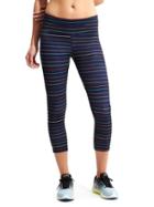 Athleta Womens Multi Stripe Sonar Capri Size L Tall - Navy