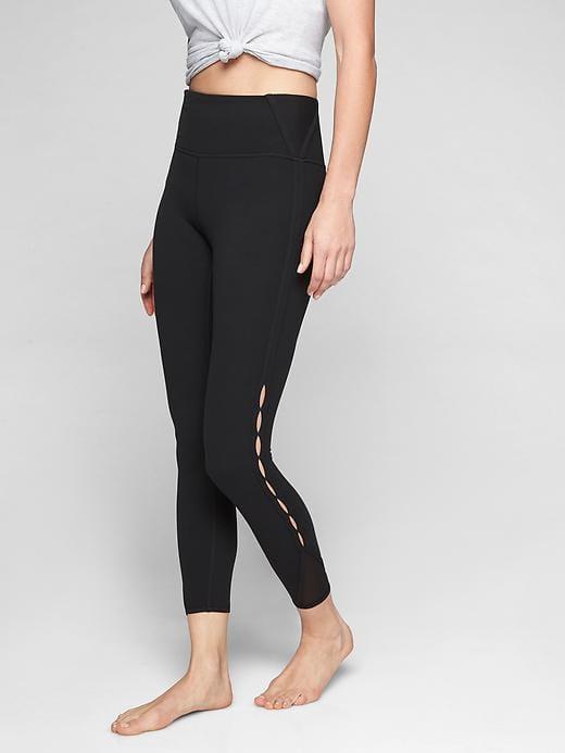 Athleta Womens High Rise Peekaboo 7/8 Tight Black Size M