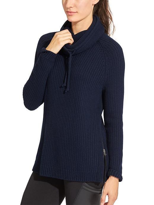 Athleta Womens Borealis Cowl Neck Sweater Size M - Navy