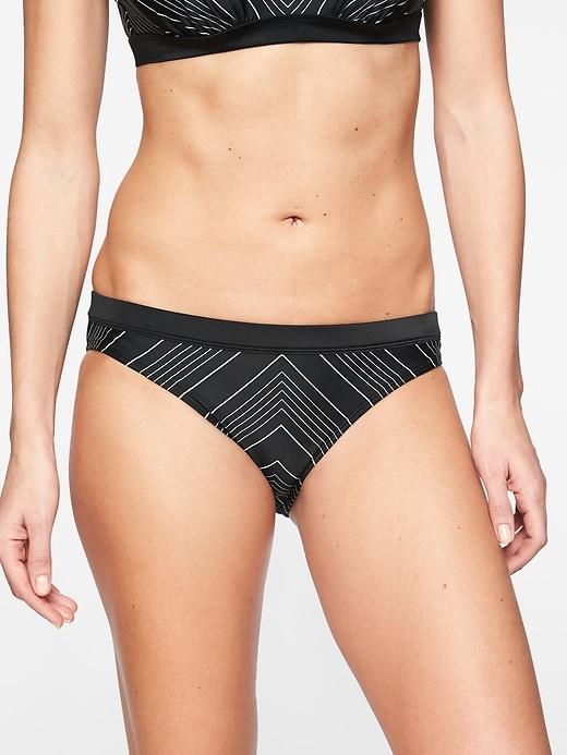 Athleta Womens Chevron Bikini Bottom Black Size L
