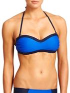 Athleta Womens Colorblock Bandeau Bikini Size L - Caspian Blue