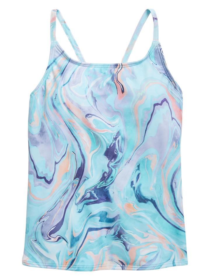 Athleta Girl Ocean Marble Tankini Top