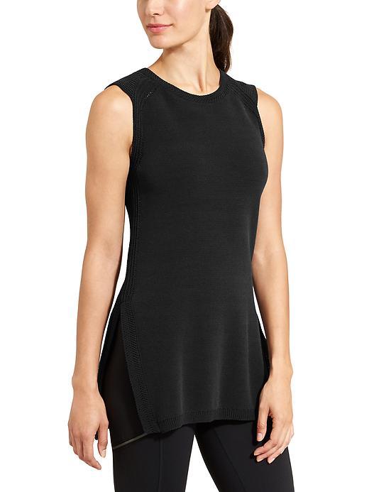 Athleta Womens Long And Lean Sweater Vest Size L - Black