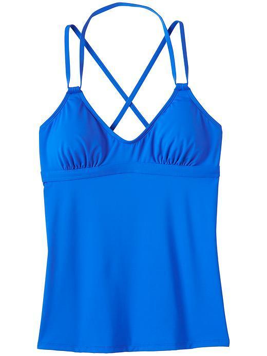 Athleta Womens Scoop Tankini Size L Tall - Caspian Blue