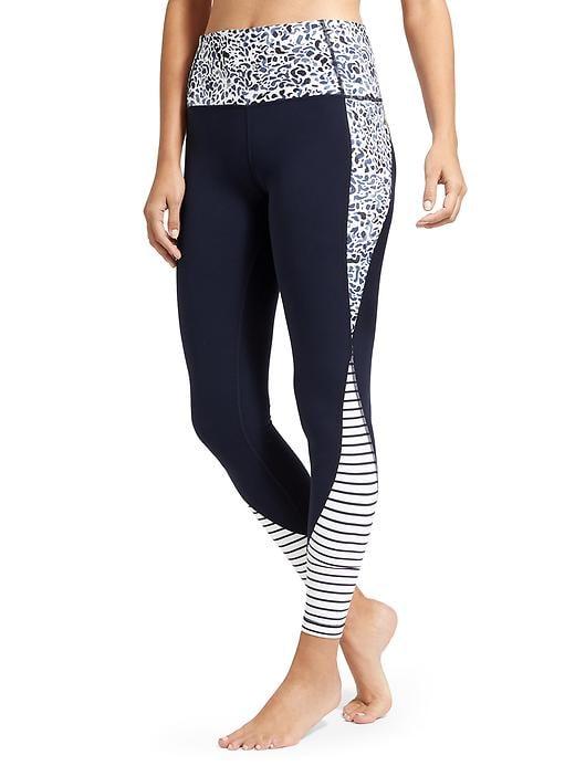 Athleta Womens Petal Salutation 7/8 Ankle Tight Size L Tall - Navy