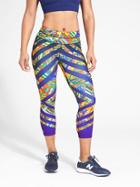 Athleta Womens Kaleidoscope Sonar Capri Size S Tall - Purple Paradise