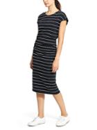 Athleta Womens Horizons Stripe Midi Dress Black Stripe Size M