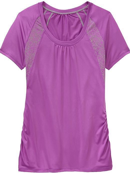 Athleta Womens Northern Lights Tee Size Xs - Sparkling Purple Heather Reflective