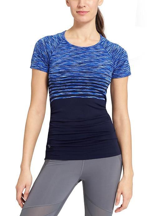 Athleta Womens Finish Fast Spacedye Tee Navy Size S
