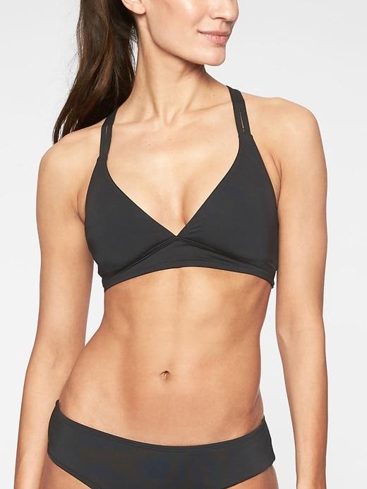 Athleta Womens Cross Strap Bikini Top Black Size Xxs