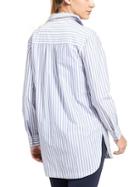 Athleta Womens Stripe Weekender Shirt Size M - Blue/white
