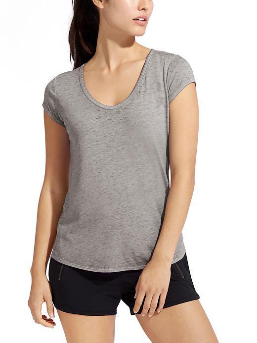 Athleta Womens Easy V Sugar Wash Tee Size 2x Plus - Cobblestone Grey