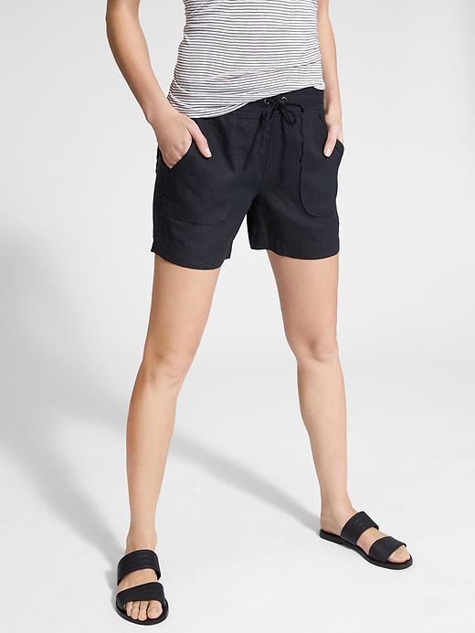 Athleta Womens Linen Short Size 0 - Black