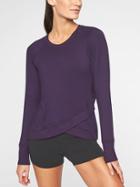 Athleta Womens Criss Cross Sweatshirt Purple Drama Size L