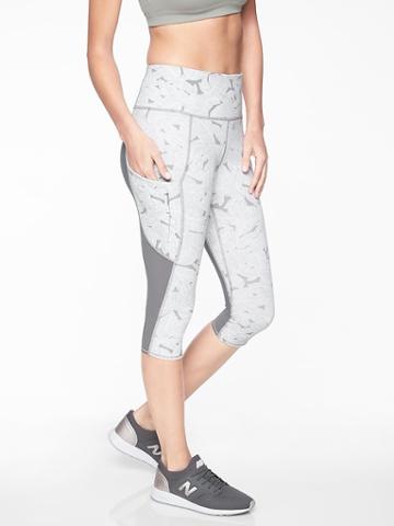 Athleta Womens Palm Up For Anything Crop Silver Grey Size Xl