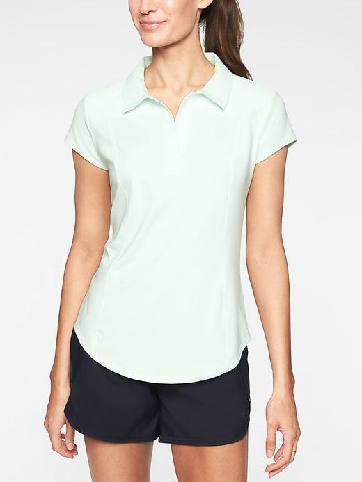 Athleta Womens Caddy Polo Spring Mint Size S