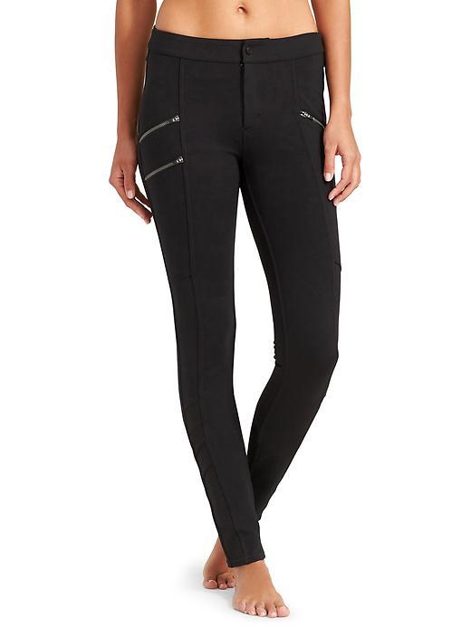 Athleta Womens Ponte Moto Pant Size 0 - Black