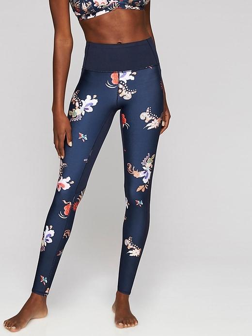 Athleta Womens High Rise Gilded Tux Chaturanga Tight Navy Size Xl