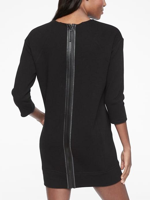 Athleta Womens Cozy Karma Back Zip Sweatshirt Dress Black Size S