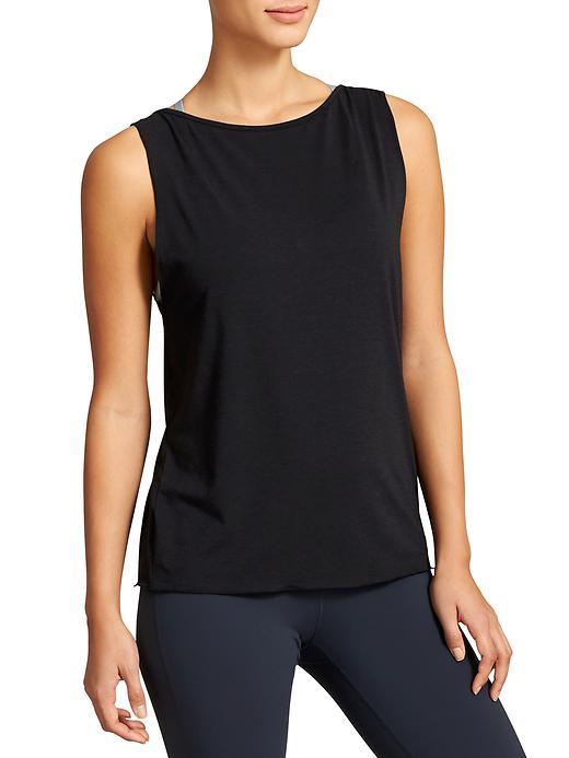 Athleta Womens Essence Low Arm Tank Size L - Black