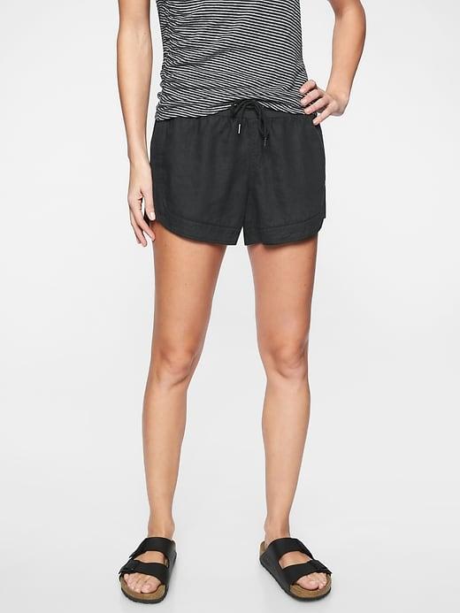 Athleta Womens Bali Linen Short Black Size 10